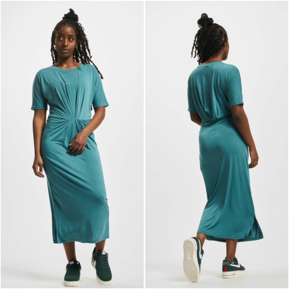 Numph | Midi Dress Turquoise Green Size Medium Resortwear Summer Lightweight